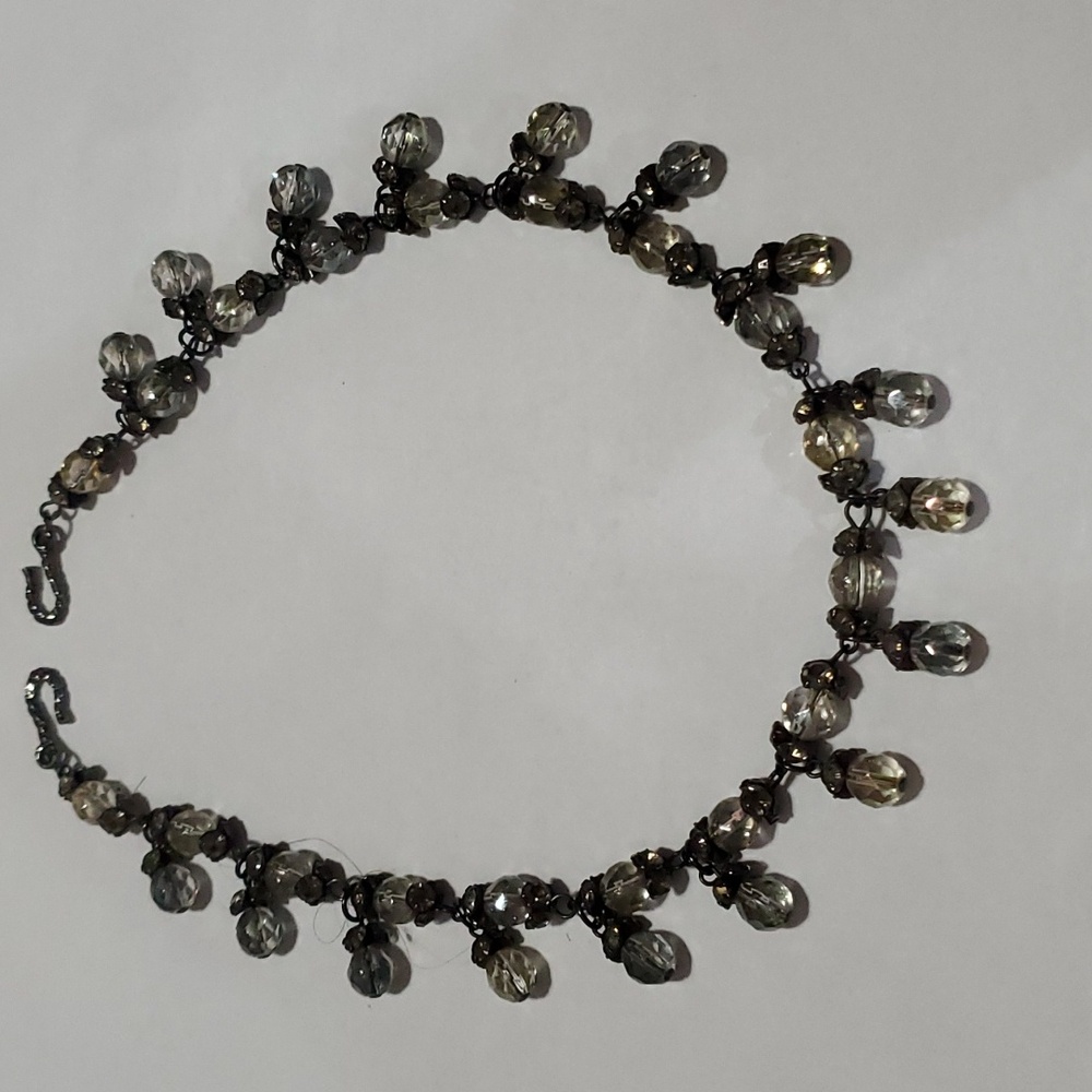 Black stone necklace hook closure